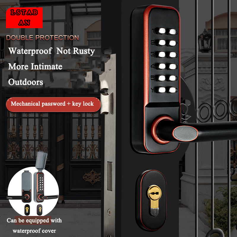 Smart Garden Gate Lock - Doppelseitige geteilte Tastatur, wasserdichtes Türschloss, feuerfester