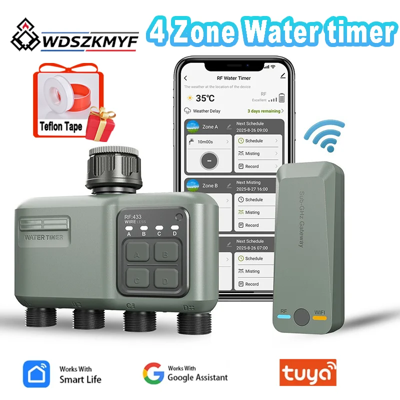 Smart Garden Devices - Pflanzen-Bewässerungssystem mit WLAN, Smart-Timer, RF433, 4