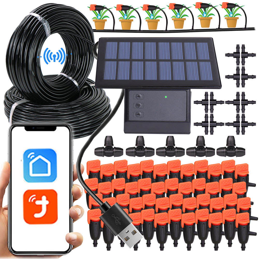 Smart Garden Plastic Cups - Tuya Wifi-kompatibilität Solar Power Timer Smart