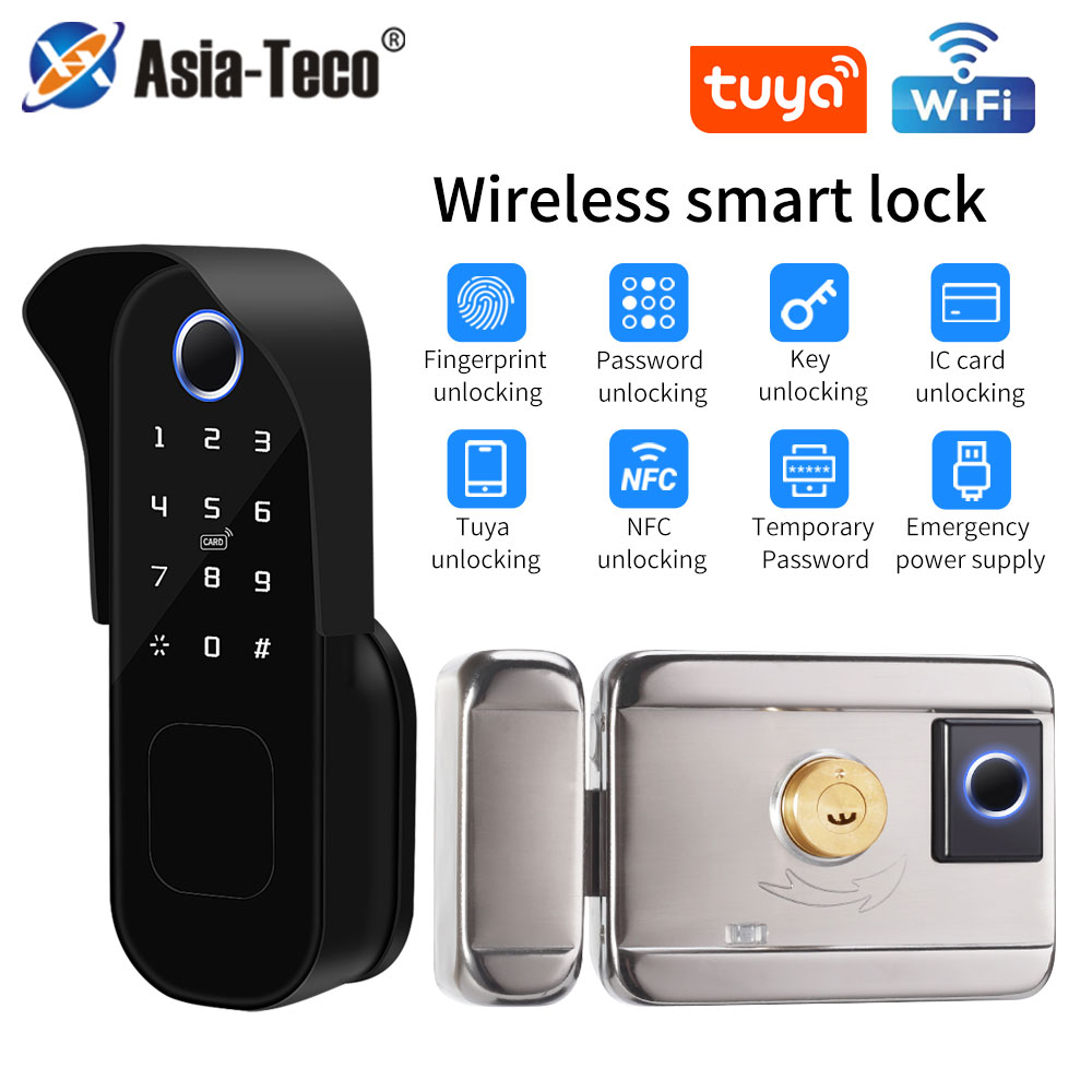 Smart Garden Gate Lock - Tuya Fingerprint Türschloss Wasserdichte Outdoor Tor