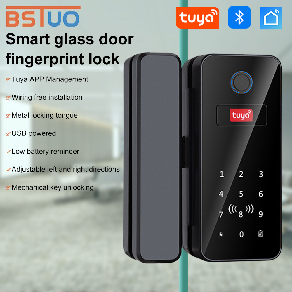 Smart Garden Gate Lock - BSTuokey Multifunktionales intelligentes Glastürschloss Digit Biometrischer