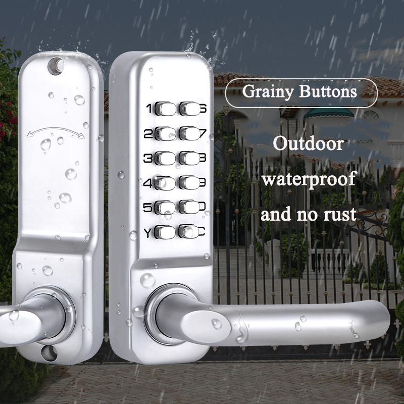 Smart Garden Gate Lock - Silbernes digitales Türschloss mit langem Griff,